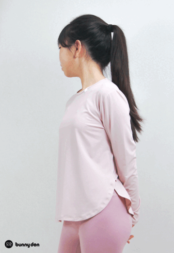솔라이즈 에센셜 주니어 릴리핏 라운드 긴팔티셔츠 핑크릴리